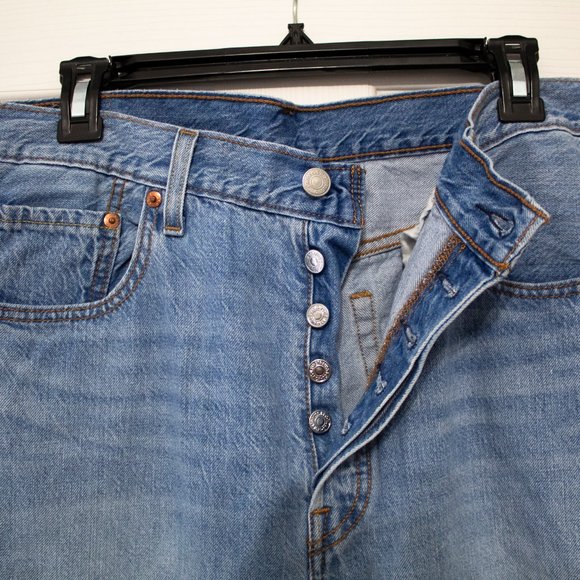 Levis Original 501 Jeans Distressed High Rise - Picture 4 of 7